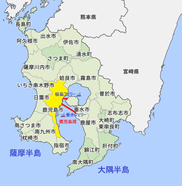 鹿児島の地図